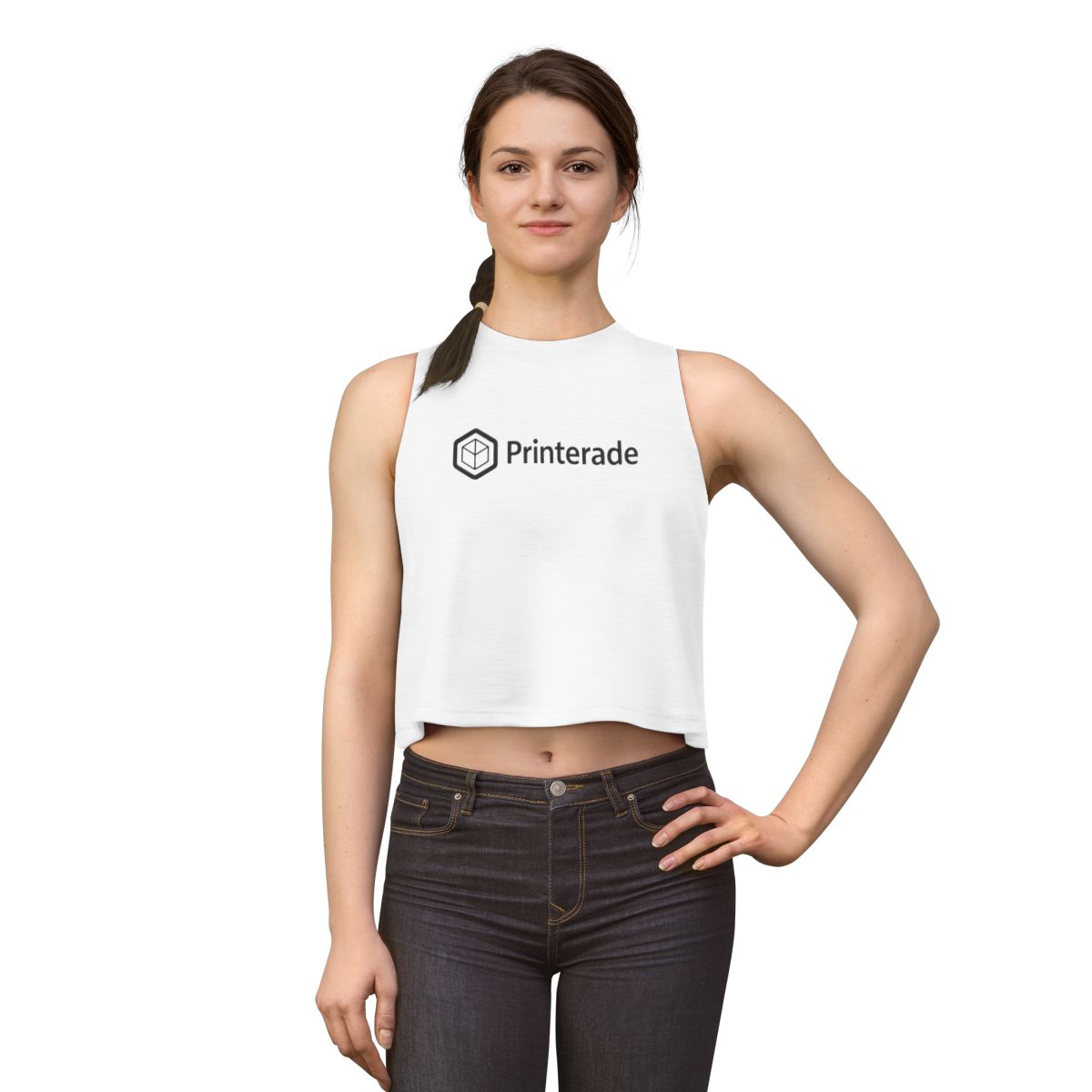 Printerade Crop Tank Top